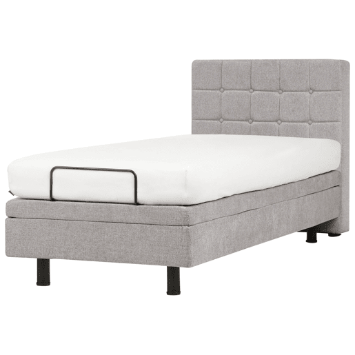 Cama ajustável Tecido DUKE 90 x 200 cm Cinzento claro