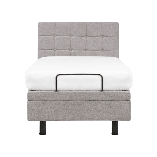 Cama ajustável Tecido DUKE 90 x 200 cm Cinzento claro