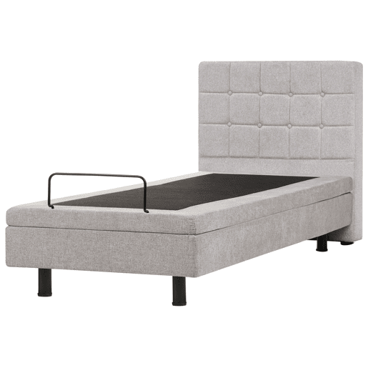 Cama ajustável Tecido DUKE 90 x 200 cm Cinzento claro