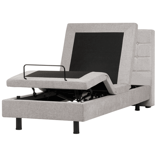 Cama ajustável Tecido DUKE 90 x 200 cm Cinzento claro