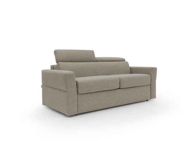Avalon sofá cama con colchón de 18 cm de altura en tejido impermeable 220 cm (160x197 cm) marrón