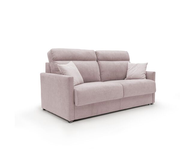 Margot sofá cama convertible en tela suave impermeable 196 cm (mat. 160x197) rosa