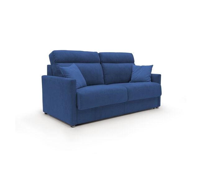 Margot sofá cama convertible en tela suave impermeable 156 cm (mat.120x197) azul