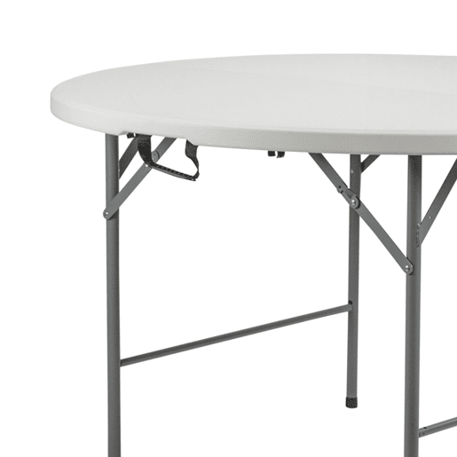 Pack de 3 mesas dobráveis u200Bu200Bredondas portáteis de Ø121 cm da Thinia Home, a solução perfeita para suas atividades internas e externas.