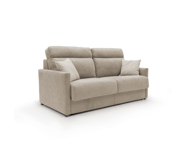 Margot sofá cama convertible en tela suave impermeable 156 cm (mat.120x197) beige