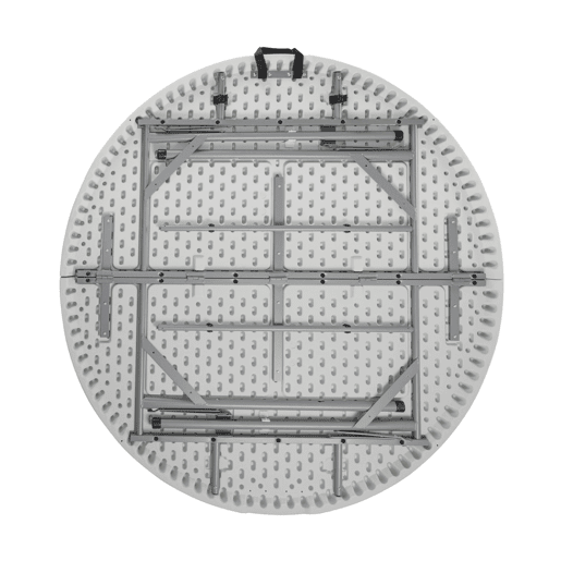 Pack de 2 mesas redondas dobráveis u200Bu200Bportáteis de Ø121 cm da Thinia Home, a solução perfeita para suas atividades internas e externas.