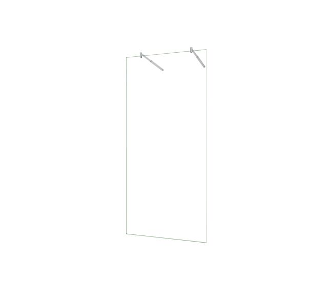 Mampara de ducha fija vidrio 8mm con película de seguridad a prueba de explosiones 97x200cm con dos barras ajustables 70-120cm