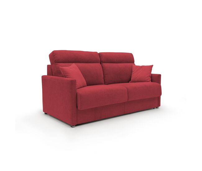 Margot sofá cama convertible en tela suave impermeable 176 cm (mat. 140x197) rojo
