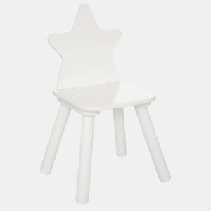 Cadeira infantil Douceur com encosto em formato de estrela, mobiliário infantil, melamina e madeira, branco