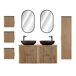 Conjunto mueble lavabo espejos LED columna y 3 armarios Gaia Conjunto mueble lavabo espejos LED columna y 3 armarios Gaia Madera