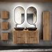 Conjunto mueble lavabo espejos LED columna y 3 armarios Gaia Conjunto mueble lavabo espejos LED columna y 3 armarios Gaia Madera