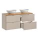 Conjunto de muebles con doble lavabo espejos LED y columna Manoa Conjunto de muebles con doble lavabo espejos LED y columna Manoa Beige