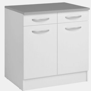 Módulo de Cozinha Inferior EKO 2 portas 2 gavetas Branco Mate 80x60 cm