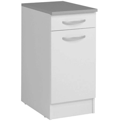 Módulo Base de Cozinha EKO Branco com Porta e Gaveta 40x60cm