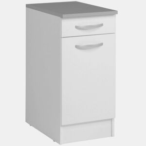 Módulo Base de Cozinha EKO Branco com Porta e Gaveta 40x60cm