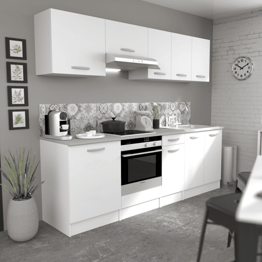 Módulo Base de Cozinha EKO Branco com Porta e Gaveta 40x60cm