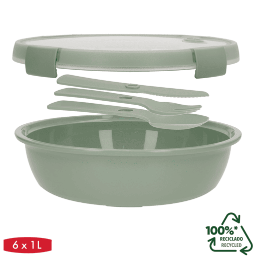 Curver Pack 6 recipientes herméticos Ø20x7 cm (1L) c tampas