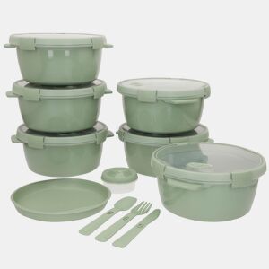 Curver Pack 6 recipientes herméticos Ø22x10 cm (1,6L) com tabuleiro e talheres