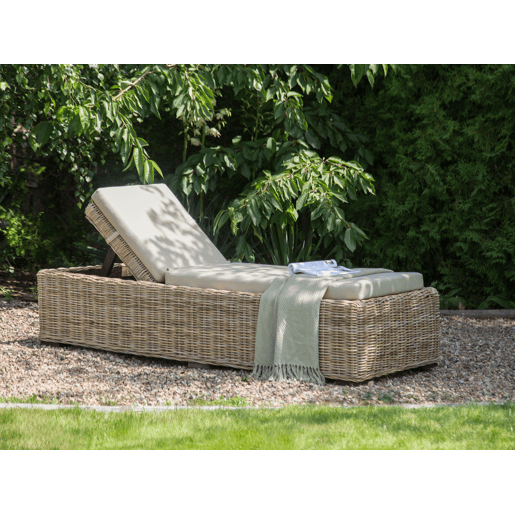 Espreguiçadeira com almofada PALESE Rattan Natural