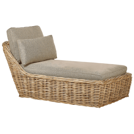 Espreguiçadeira com almofada BELSITO Rattan Natural