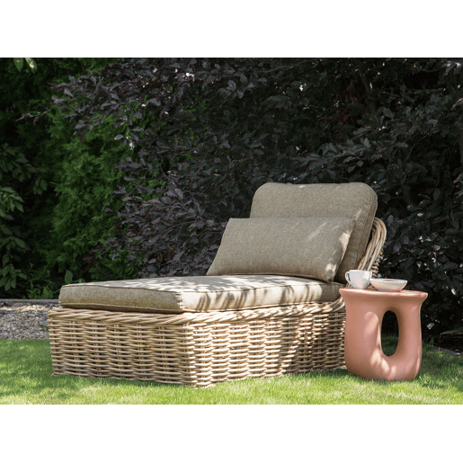 Espreguiçadeira com almofada BELSITO Rattan Natural