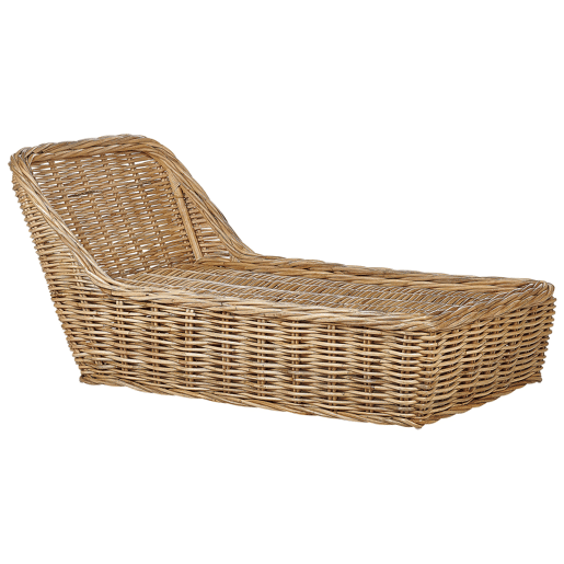 Espreguiçadeira com almofada BELSITO Rattan Natural