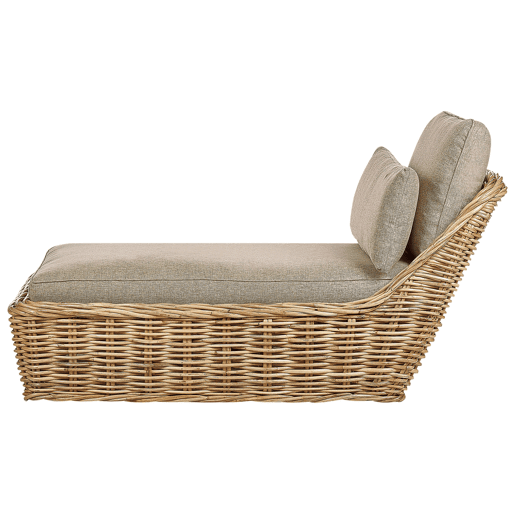 Espreguiçadeira com almofada BELSITO Rattan Natural