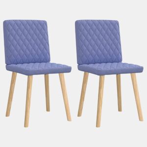 vidaXL Cadeiras de jantar 2 pcs Jeans Tecido Azul