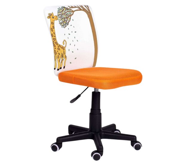Silla infantil pintame princesa en color rosa y blanco o jirafa en color naranja y blanco con ruedas. rotuladores incluidos 77x39 cm