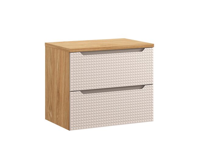 Mueble bajo lavabo 70cm encimera mallory beige y madera