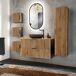Conjunto mueble lavabo espejo LED y 3 armarios de pared Gaia Conjunto mueble lavabo espejo LED y 3 armarios de pared Gaia Madera
