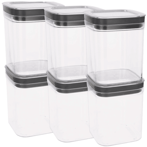 Curver Pack 6 frascos de plástico herméticos multiusos (1,3L)