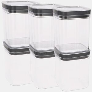 Curver Pack 6 frascos de plástico herméticos multiusos (1,3L)