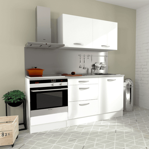Módulo de forno inferior 60 cm EKO cozinha modular branco fosco estilo moderno Módulo de forno inferior 60 cm EKO cozinha modular branco fosco estilo moderno