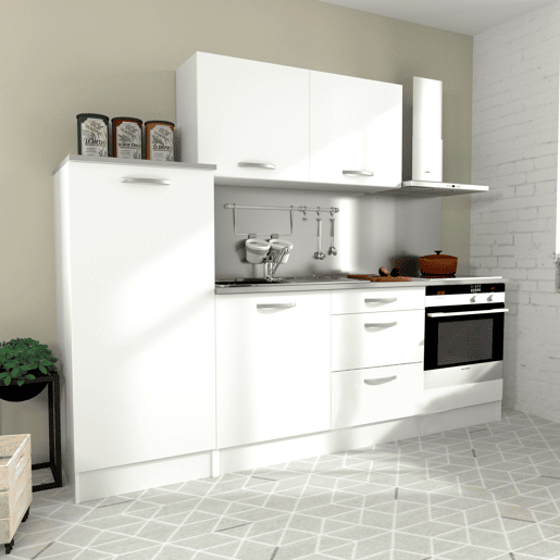 Módulo de forno inferior 60 cm EKO cozinha modular branco fosco estilo moderno Módulo de forno inferior 60 cm EKO cozinha modular branco fosco estilo moderno