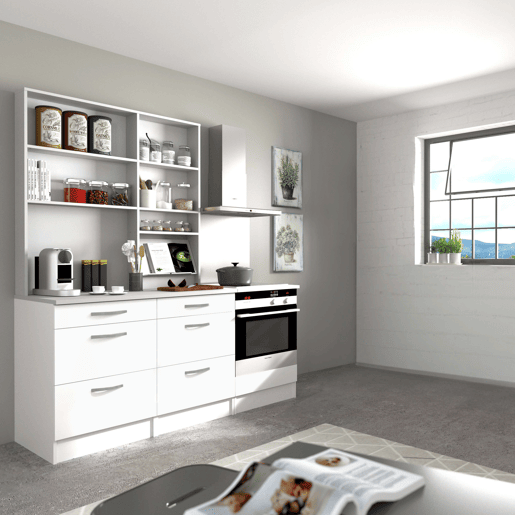 Módulo de forno inferior 60 cm EKO cozinha modular branco fosco estilo moderno Módulo de forno inferior 60 cm EKO cozinha modular branco fosco estilo moderno