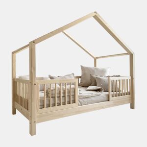Cama de cabine 90x200 barreiras e base de ripas incluídas com pés de 10 cm Rosalie Bois