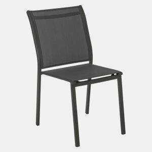 Pacote de 2 cadeiras Essentia Outdoor Style em cinza antracite feitas de alumínio e textilene 46x88x61 cm