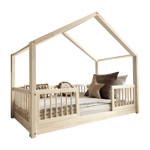Cama de cabine 90x190 barreiras e base de ripas incluídas com pés de 1 cm Rosalie Bois