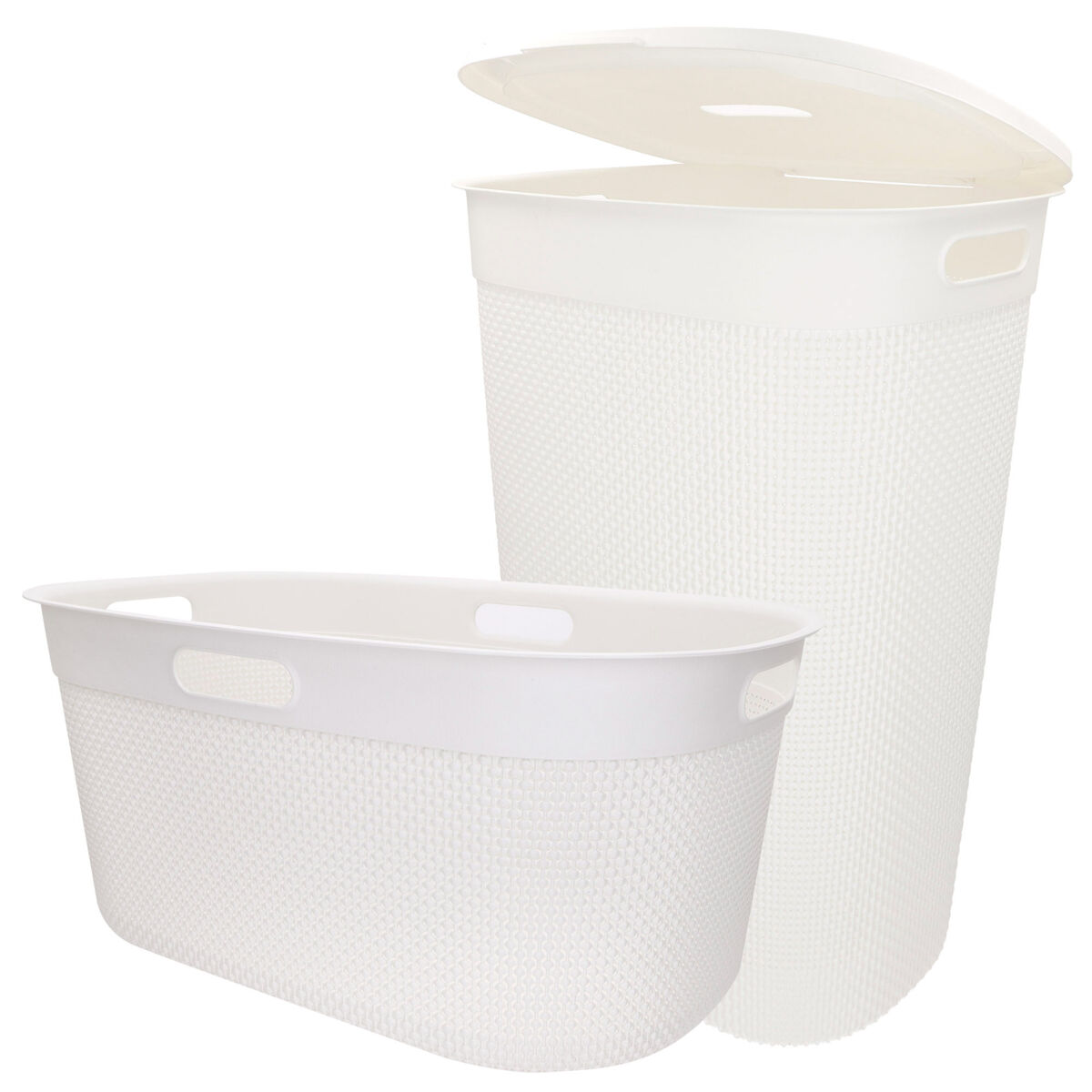 Curver pack colada cesto 45l + cesta con tapa 55l blanco