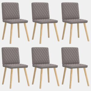 vidaXL Cadeiras de jantar 6 pcs tecido cinzento-acastanhado