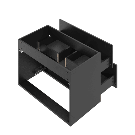 Conjunto móvel de toucador 80 cm com móvel alto Lexa Preto