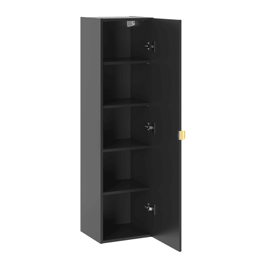 Conjunto móvel de toucador 80 cm com móvel alto Lexa Preto