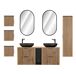 Conjunto mueble lavabo espejos LED columna y 3 armarios Gaia Conjunto mueble lavabo espejos LED columna y 3 armarios Gaia Madera