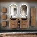 Conjunto mueble lavabo espejos LED columna y 3 armarios Gaia Conjunto mueble lavabo espejos LED columna y 3 armarios Gaia Madera
