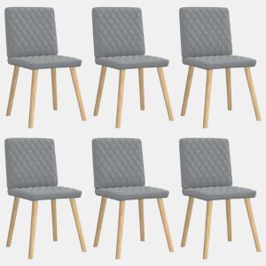 vidaXL Cadeiras de jantar 6 pcs tecido cinzento-claro