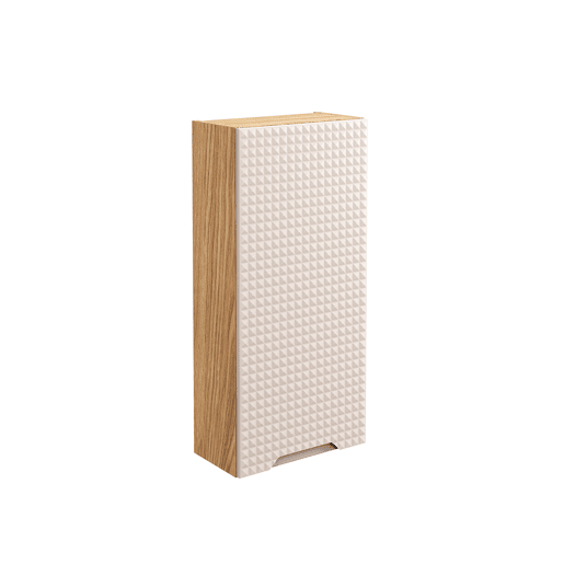 Meia-coluna 1 porta 35cm Mallory Bege e madeira