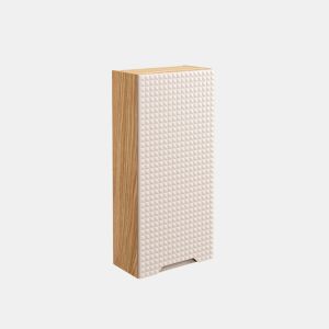 Meia-coluna 1 porta 35cm Mallory Bege e madeira