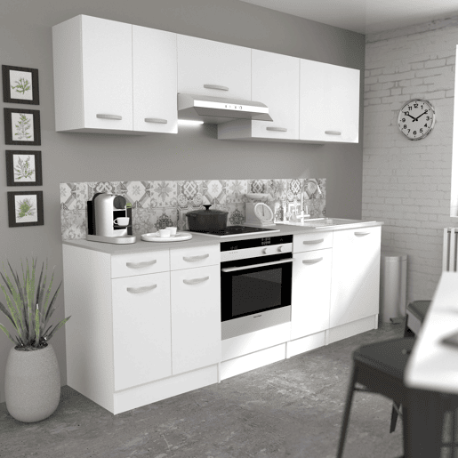 Módulo de cozinha superior 80 cm EKO 2 portas branco fosco módulo de armazenamento moderno Módulo de cozinha superior 80 cm EKO 2 portas branco fosco módulo de armazenamento moderno