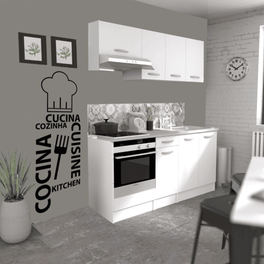 Módulo de cozinha superior 80 cm EKO 2 portas branco fosco módulo de armazenamento moderno Módulo de cozinha superior 80 cm EKO 2 portas branco fosco módulo de armazenamento moderno